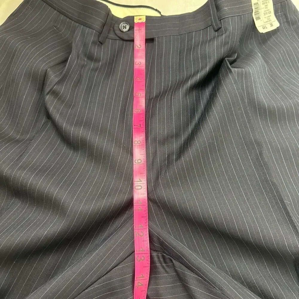 Jack Victor Men's 44L/38 Valentino CT Black Pinstripe Suit Set 100% Wool New‎